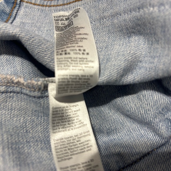 ❤️Top Shop Hand Painted Distressed Jean Jacket-Sz 6 - Picture 8 of 8